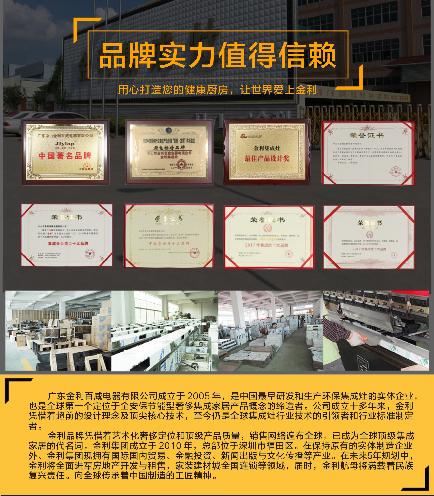 祝賀：金利集成灶連續七年榮獲“集成灶十大品牌”榮譽稱號